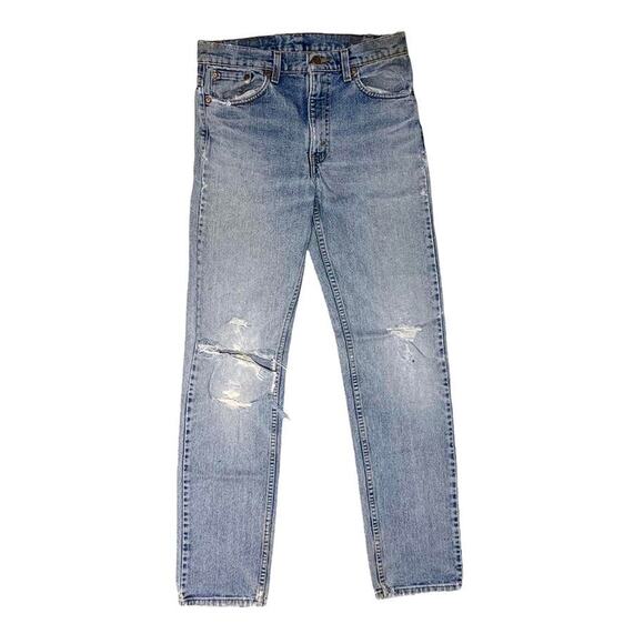 Levi’s Jeans 505 Vintage 80s USA made Distressed Ripped Red Tab Denim Pants 30" - Picture 1 of 4